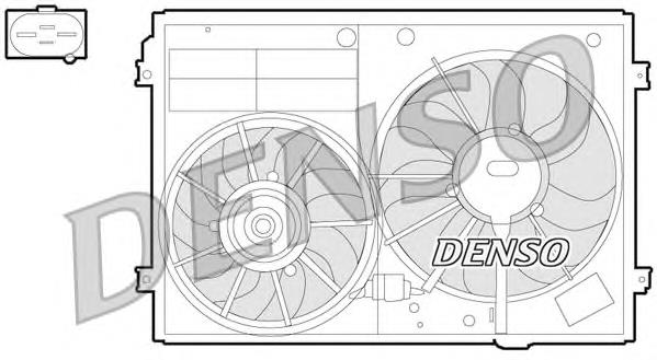 Ventilador elétrico de esfriamento montado (motor + roda de aletas) para Skoda SuperB (3T4)
