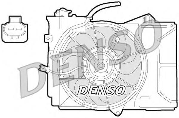 DER50001 Denso difusor do radiador de esfriamento, montado com motor e roda de aletas