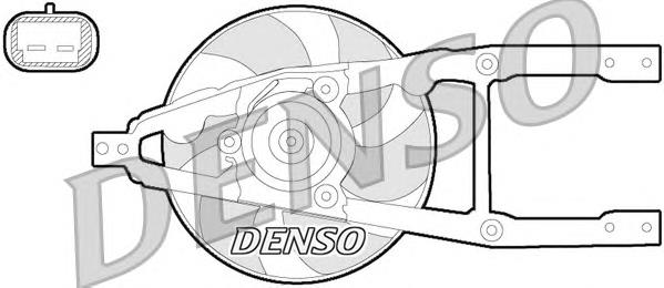 Ventilador elétrico de esfriamento montado (motor + roda de aletas) DER09055 Denso