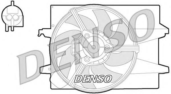 DER10004 Denso difusor do radiador de esfriamento, montado com motor e roda de aletas