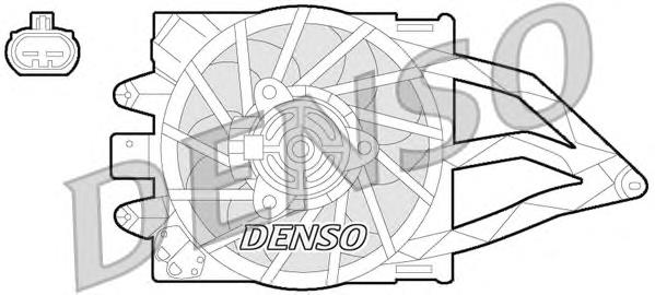DER09057 Denso difusor do radiador de esfriamento, montado com motor e roda de aletas