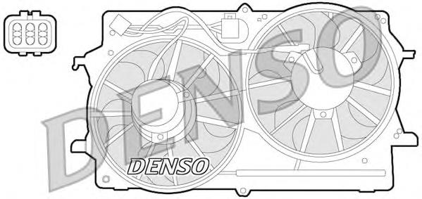 DER10007 Denso difusor do radiador de esfriamento, montado com motor e roda de aletas