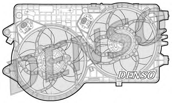 DER09092 Denso difusor do radiador de esfriamento, montado com motor e roda de aletas