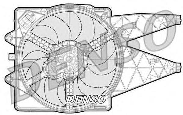 DER09091 Denso difusor do radiador de esfriamento, montado com motor e roda de aletas