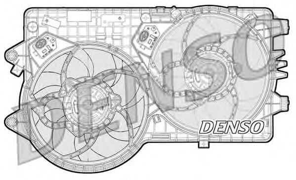 Difusor do radiador de esfriamento, montado com motor e roda de aletas DER09093 Denso