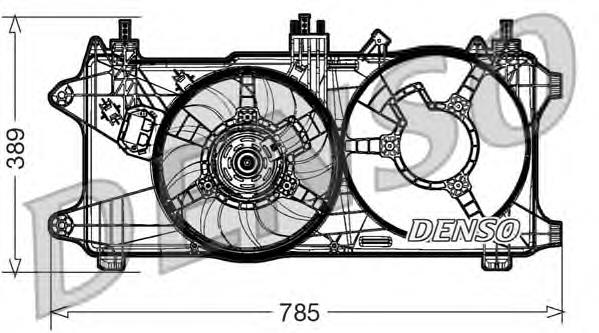 51755589 Fiat/Alfa/Lancia difusor do radiador de esfriamento, montado com motor e roda de aletas