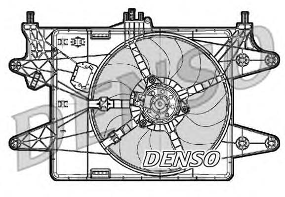 Difusor do radiador de esfriamento, montado com motor e roda de aletas DER09083 Denso