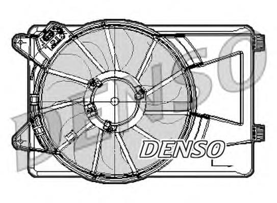 DER09301 Denso difusor do radiador de esfriamento, montado com motor e roda de aletas