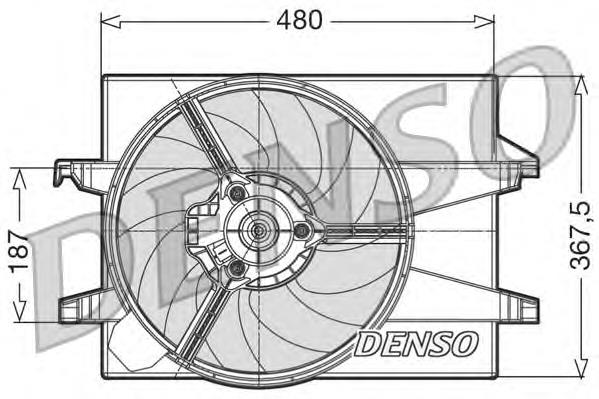 DER10001 Denso difusor do radiador de esfriamento, montado com motor e roda de aletas