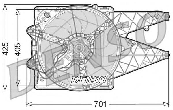 DER09101 Denso difusor do radiador de esfriamento, montado com motor e roda de aletas