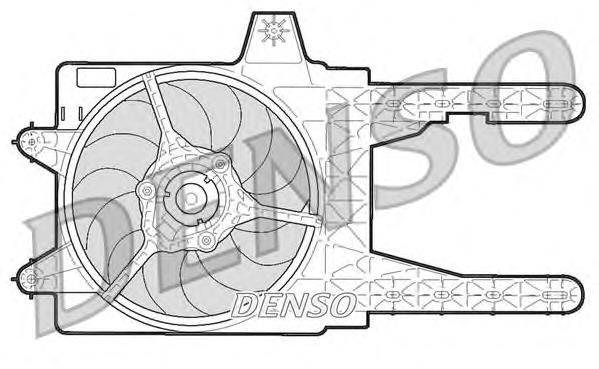 DER09245 Denso difusor do radiador de esfriamento, montado com motor e roda de aletas