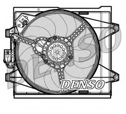 Диффузор радиатора охлаждения в сборе с крыльчаткой Denso DER09048