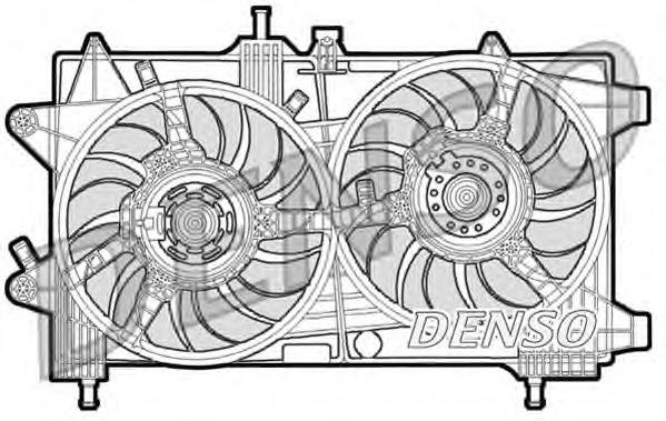 Difusor do radiador de esfriamento, montado com motor e roda de aletas DER09043 Denso