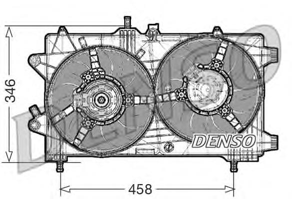 Difusor do radiador de esfriamento, montado com motor e roda de aletas DER09044 Denso