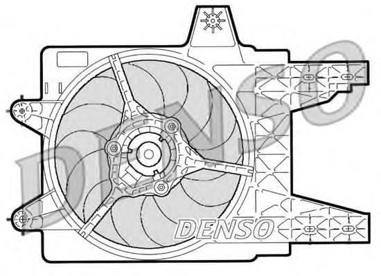 DER09079 Denso difusor do radiador de esfriamento, montado com motor e roda de aletas