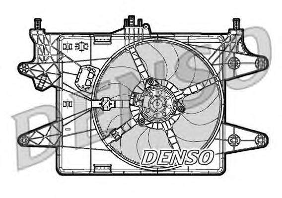 DER09081 Denso difusor do radiador de esfriamento, montado com motor e roda de aletas