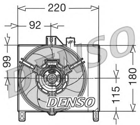 DER16002 Denso difusor do radiador de esfriamento, montado com motor e roda de aletas