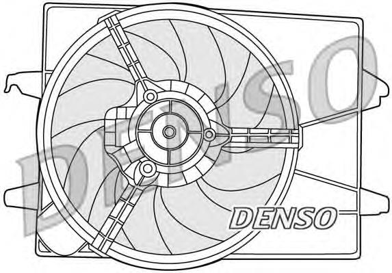 DER10003 Denso difusor do radiador de esfriamento, montado com motor e roda de aletas