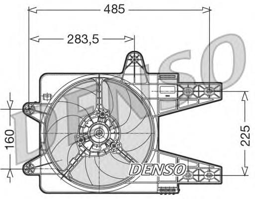 DER13003 Denso difusor do radiador de esfriamento, montado com motor e roda de aletas