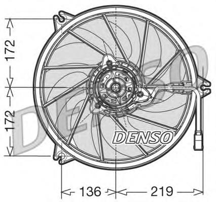 Ventilador elétrico de esfriamento montado (motor + roda de aletas) DER21009 Denso