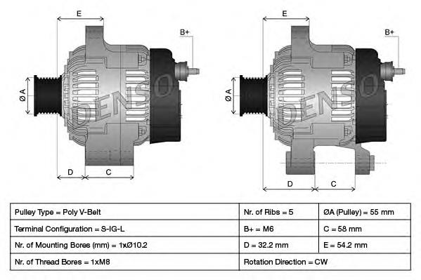 Генератор DAN955 Denso
