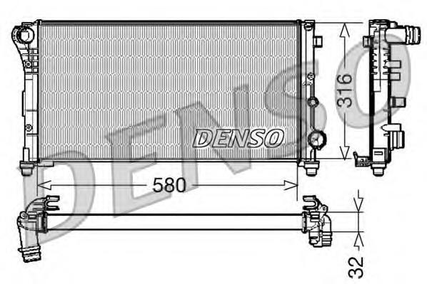 DRM09084 Denso radiador de esfriamento de motor