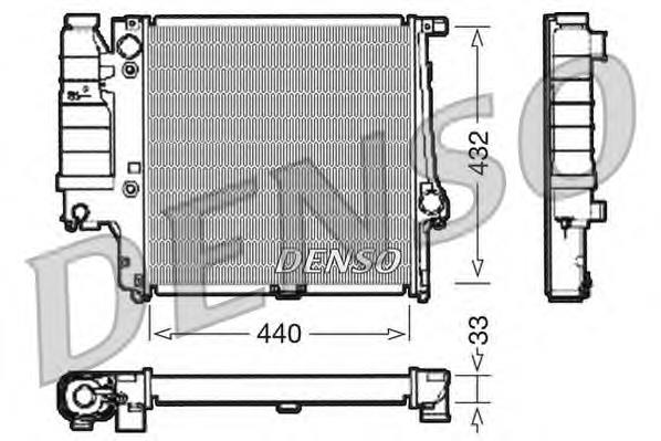 Radiador de esfriamento de motor DRM05038 Denso