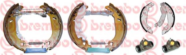 K23020 Brembo sapatas do freio traseiras de tambor, montadas com cilindros, kit