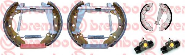 K85023 Brembo sapatas do freio traseiras de tambor, montadas com cilindros, kit