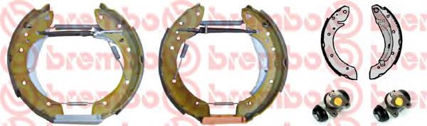 K61063 Brembo sapatas do freio traseiras de tambor, montadas com cilindros, kit