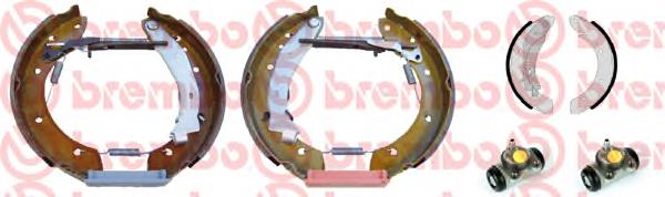 K 61 068 Brembo sapatas do freio traseiras de tambor, montadas com cilindros, kit