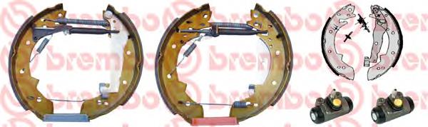 Sapatas do freio traseiras de tambor, montadas com cilindros, kit K79003 Brembo