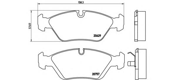 P06 008 Brembo sapatas do freio dianteiras de disco