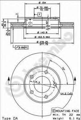 09895310 Brembo disco do freio dianteiro