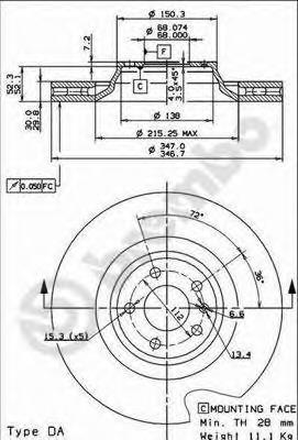 09884130 Brembo disco do freio dianteiro