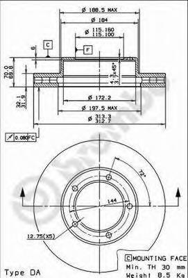Купить 09914310 Brembo Ротор тормозной