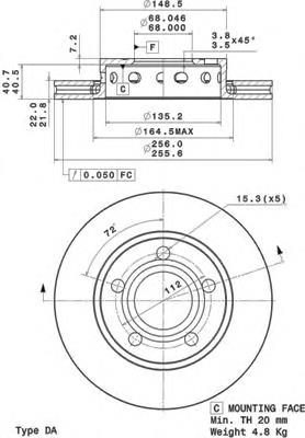 09A59710 Brembo disco do freio traseiro