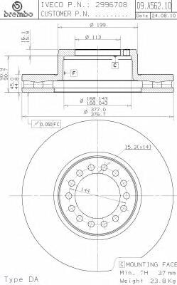 09A56210 Brembo disco do freio dianteiro