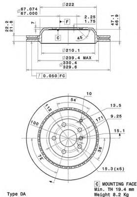 Тормозные диски 09R10211 Brembo