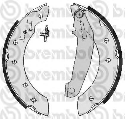 S86502 Brembo sapatas do freio traseiras de tambor