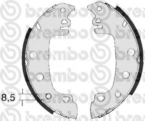 Sapatas do freio traseiras de tambor S23538 Brembo