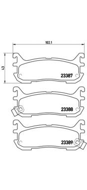 P 49 021 Brembo sapatas do freio traseiras de disco