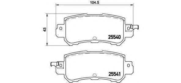 P49047 Brembo sapatas do freio traseiras de disco