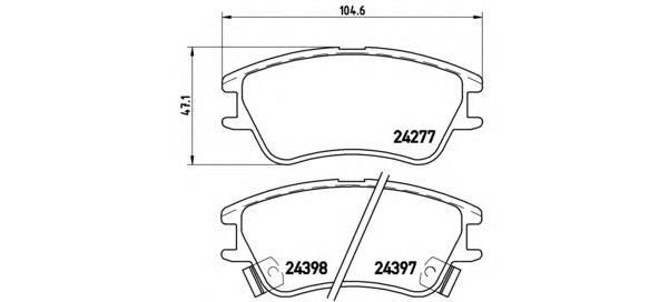 P30027 Brembo sapatas do freio dianteiras de disco