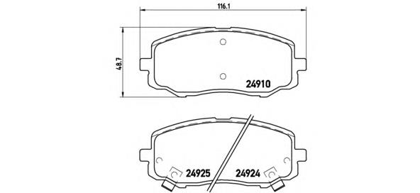 P30045 Brembo sapatas do freio dianteiras de disco