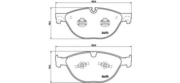 P36025 Brembo sapatas do freio dianteiras de disco