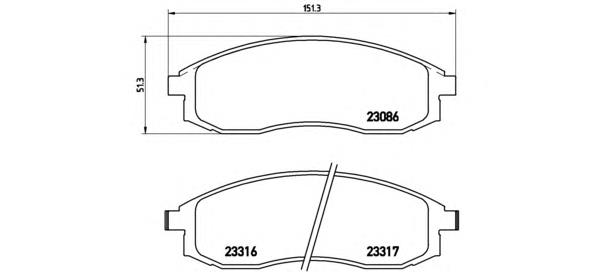 Sapatas do freio dianteiras de disco P54037 Brembo