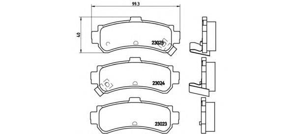 P56035 Brembo sapatas do freio traseiras de disco