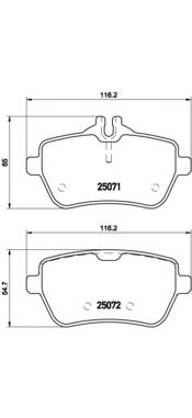 P50103 Brembo sapatas do freio traseiras de disco