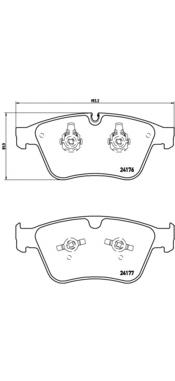 P50105 Brembo sapatas do freio dianteiras de disco